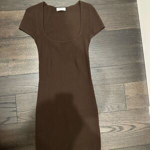 Aritzia Babaton Brown Midi Dress